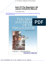 Mind and Heart of The Negotiator 5th Edition Thompson Solutions Manual