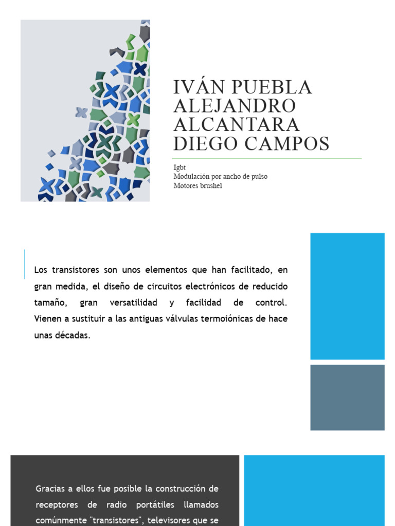 Transistores IGBT y PWM en Motores Brushless | PDF | Transistor de ...
