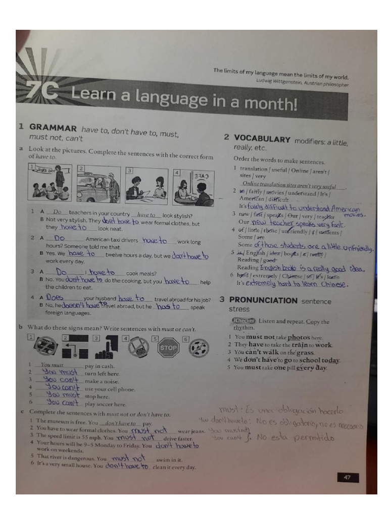 Workbook Unit 7C | PDF