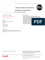 L'analyse Protéomique: Concepts, Réalités Et Perspectives en Thérapeutique Concepts and Therapeutic Perspectives of Proteomics