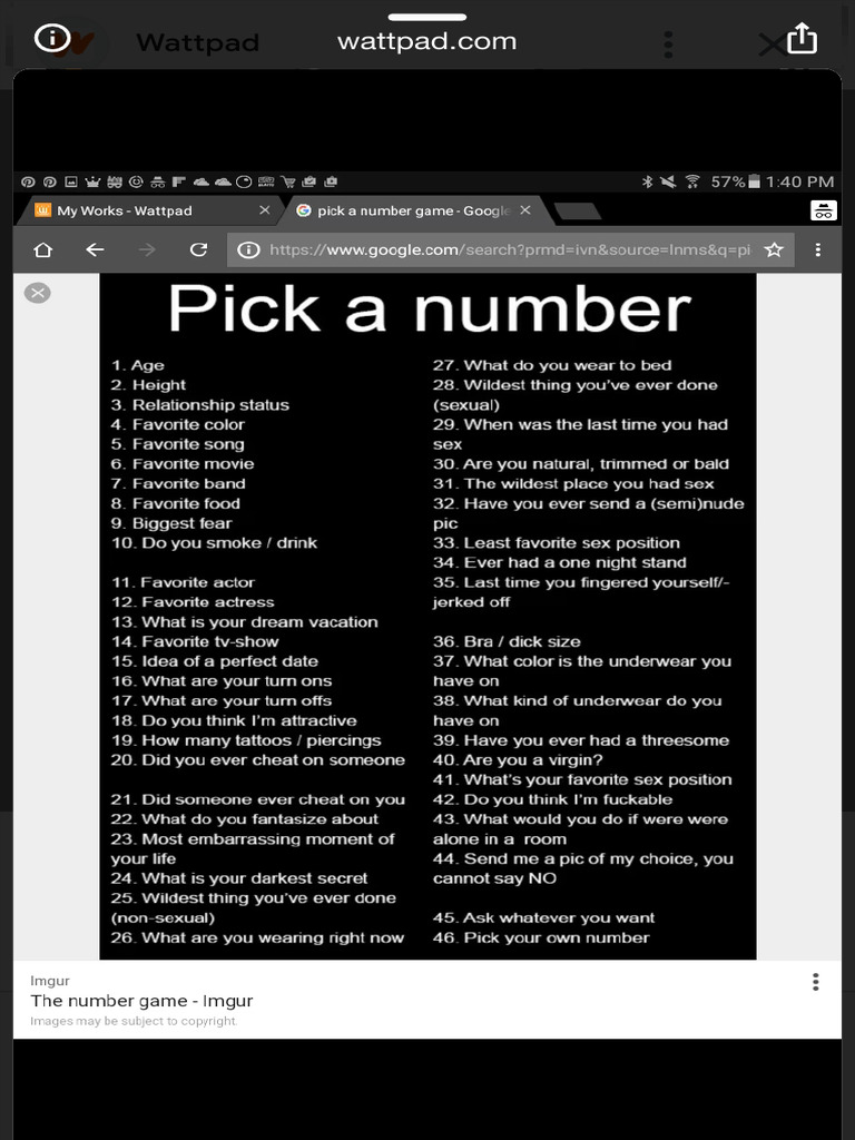 Jessie - Pick A Number - Wattpad | PDF