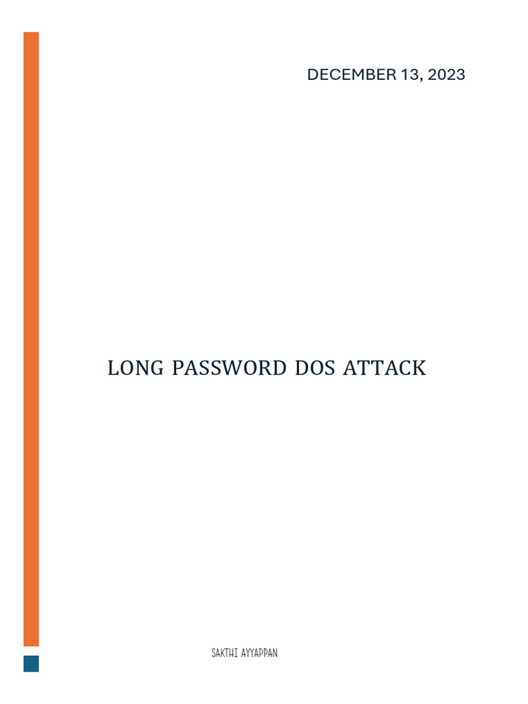 Long Password DoS Attack Risks and Mitigations | PDF | Password ...