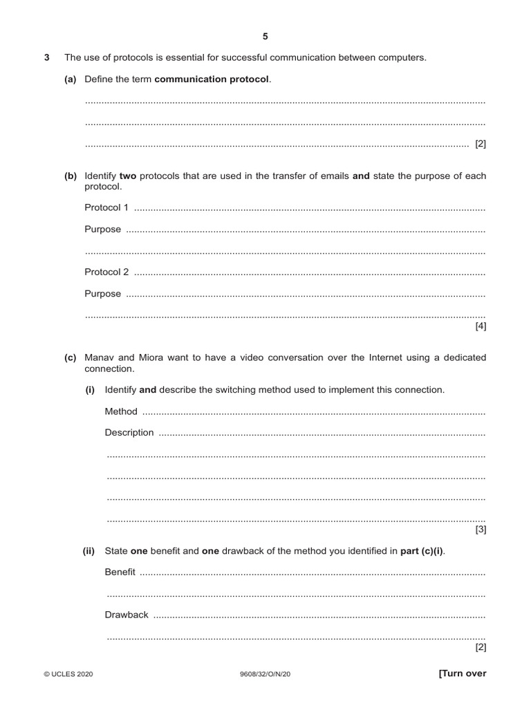 9608 32 O N 20 Ucles 2020 Pdf Computer Science Computer Network
