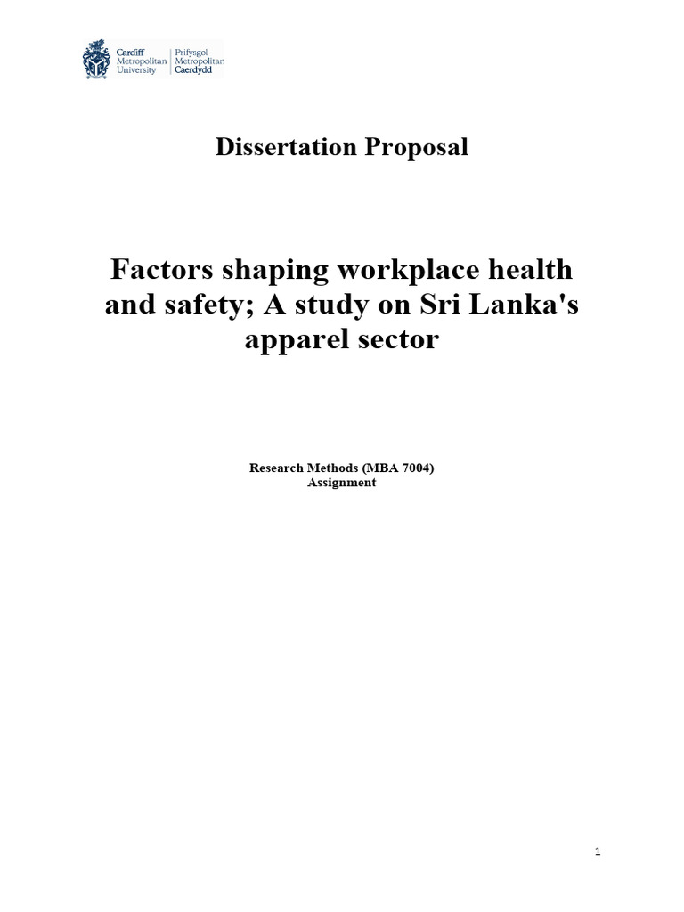 Dissertation Proposal PDF Occupational Safety And Health Employment