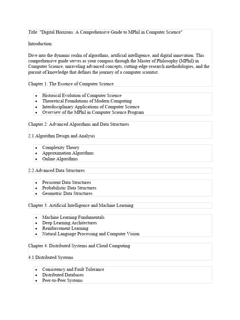 Digital Horizons: MPhil in Computer Science | PDF | Computer Science ...