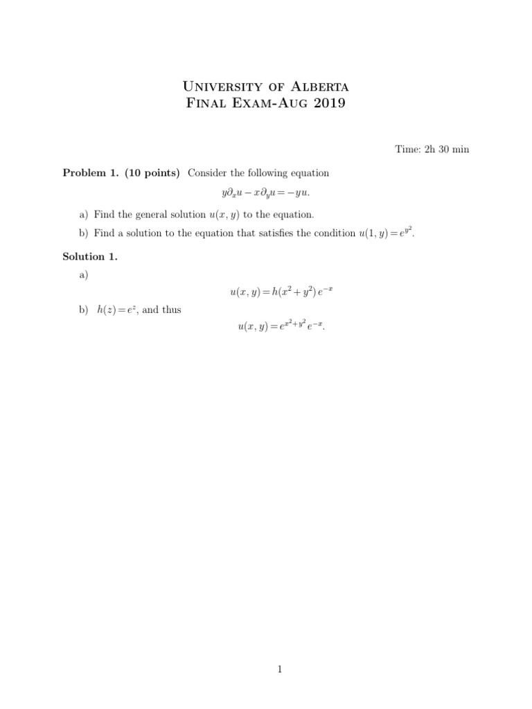 Final Exam 1 PDF | PDF | Equations | Mathematical Analysis