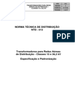 6511c3e1b5f12 - 81b149348629e962 - NTD 013 Transformadores para Redes Aéreas de Distribuição - Classes 15 e 36,2 KV