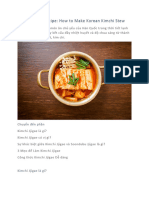 Kimchi Jjigae Recipe