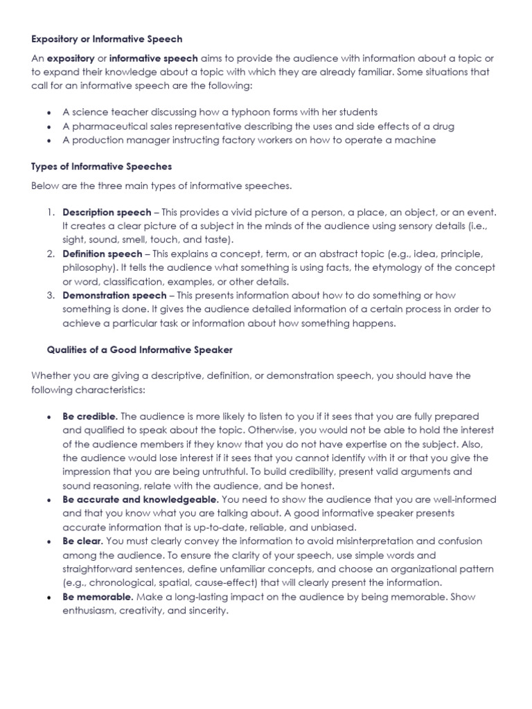 Types and Tips for Effective Speeches | PDF | Public Speaking | Rhetoric