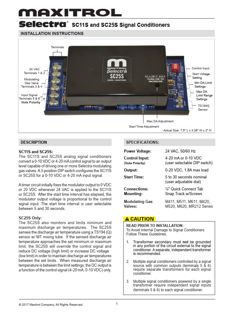 SC11S and SC25S Signal Conditioners | PDF | Electronic Engineering ...