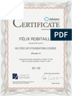 ISO 27001 - 2013 Fundation Course Certificate