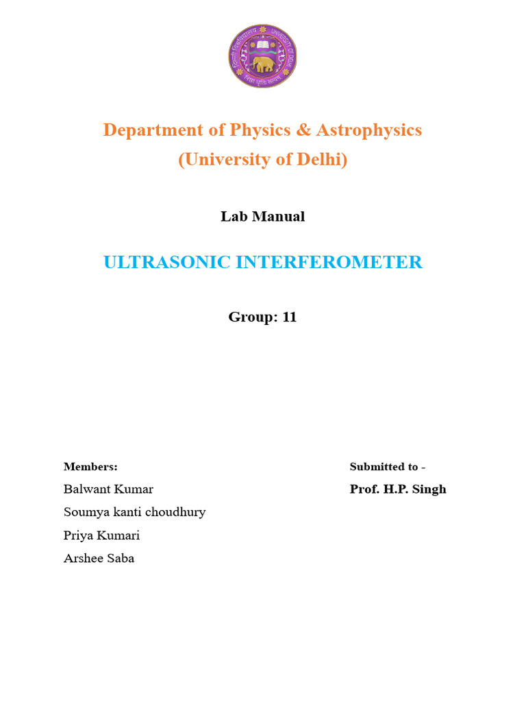 Ultrasonic Interferometer Download Free PDF Ultrasound Sound