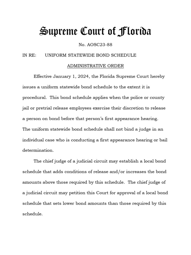 Supreme Court of Florida Administrative Order No. AOSC2388, in Re