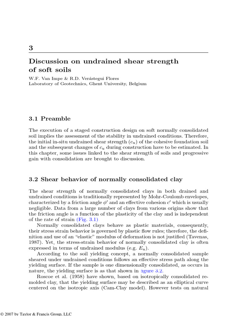 Chapter 3. Discussion On Undrained Shear Strength of Soft Soils | PDF ...
