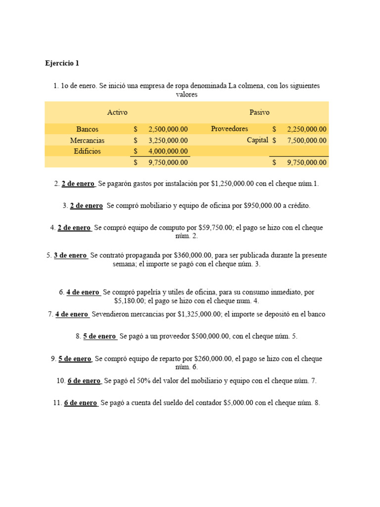 Ejercicios de Contabilidad y Costos 1 | PDF | Derecho | Hogar ...