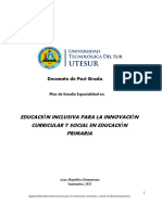 Esp. Educ. Incl. para La Innovación Curricular y Social en Educación Primaria