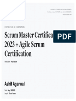 Scrum Master Udemy Certificate - Aug 2023