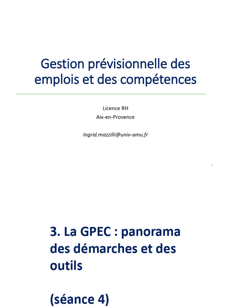 Outils et enjeux de la GPEC | PDF | Gestion des ressources humaines ...