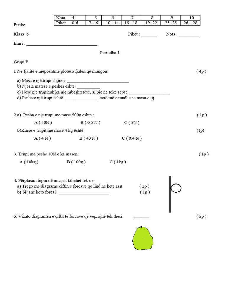 6 Fizik Test 1 B | PDF