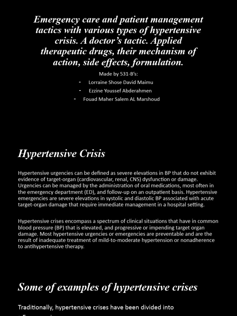 Emergency Care and Patient Management Tactics With Various PDF