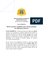 DGM Recuerda Facilidades para Obtener Permiso de Salida para Menores