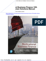 Multinational Business Finance 15th Edition Eiteman Solutions Manual