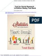 Statistics A Tool For Social Research Canadian 3rd Edition Healey Test Bank