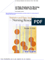 Statistics and Data Analysis For Nursing Research 2nd Edition Polit Test Bank