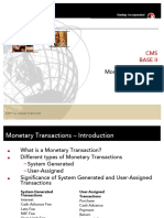 CMS Base II - Monetary Transaction Processing