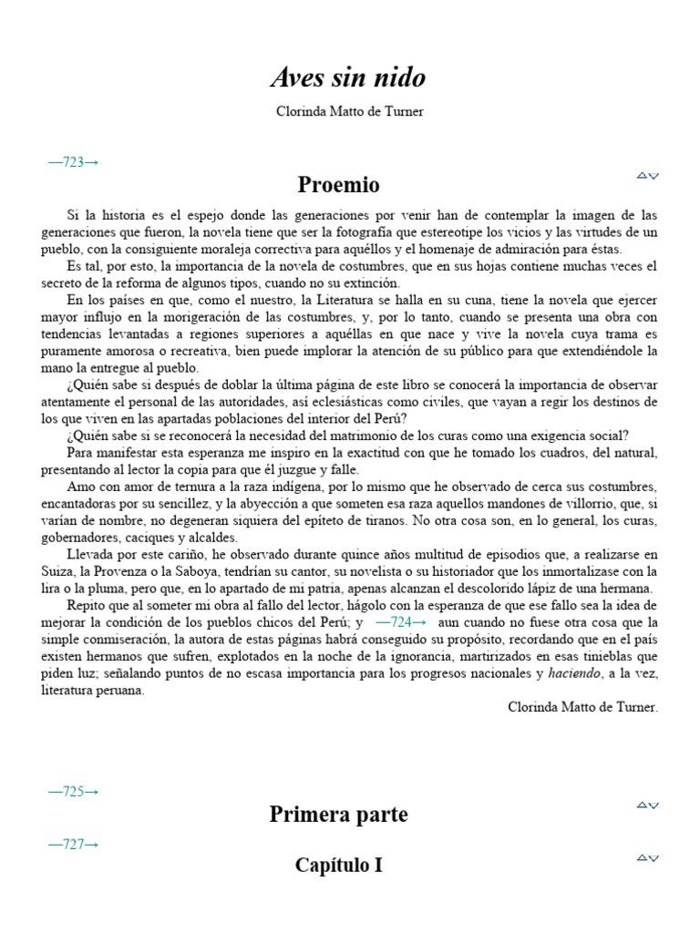Aves Sin Nido Clorinda Matto De Turner Pdf Amor Sacerdote