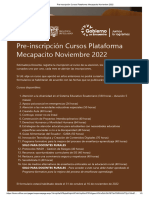 Pre-Inscripción Cursos Plataforma Mecapacito Noviembre 2022