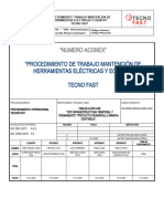 Procedimiento de Trabajo Mantención de Herramientas Eléctricas y Equipos