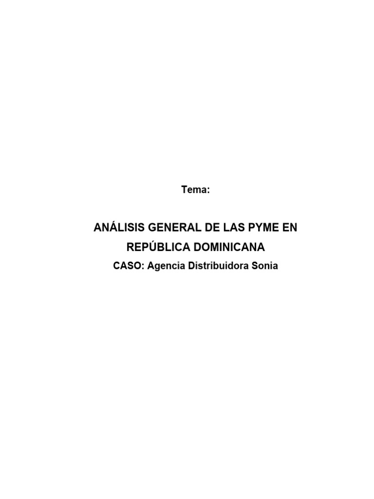 Análisis de PYMES en RD: Caso Sonia | PDF | Pequeñas y medianas ...
