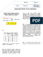 9 Ano Quimica Lista Recuperação Final