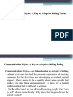 CH. 4 Sales Mgmt. - Week FIVE - Communication Styles A Key To Adaptive Selling Today