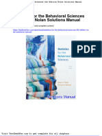 Statistics For The Behavioral Sciences 4th Edition Nolan Solutions Manual