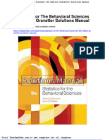 Statistics For The Behavioral Sciences 9th Edition Gravetter Solutions Manual