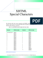XHTMLSpecial Characters