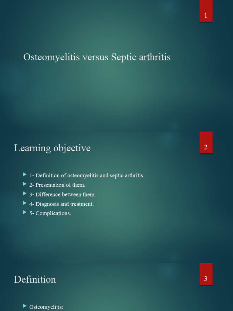 Osteomyelitis Versus Septic Arthritis PDF Sepsis Arthritis