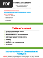 Presentation On Rayleighs Method of Dimensional Analysis