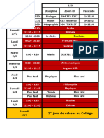 9:00 - 10:30 11:30 - 12:15 9:00 - 10:15 11:30 - 12:15 Arabe Biologie Français N.O. Géographie