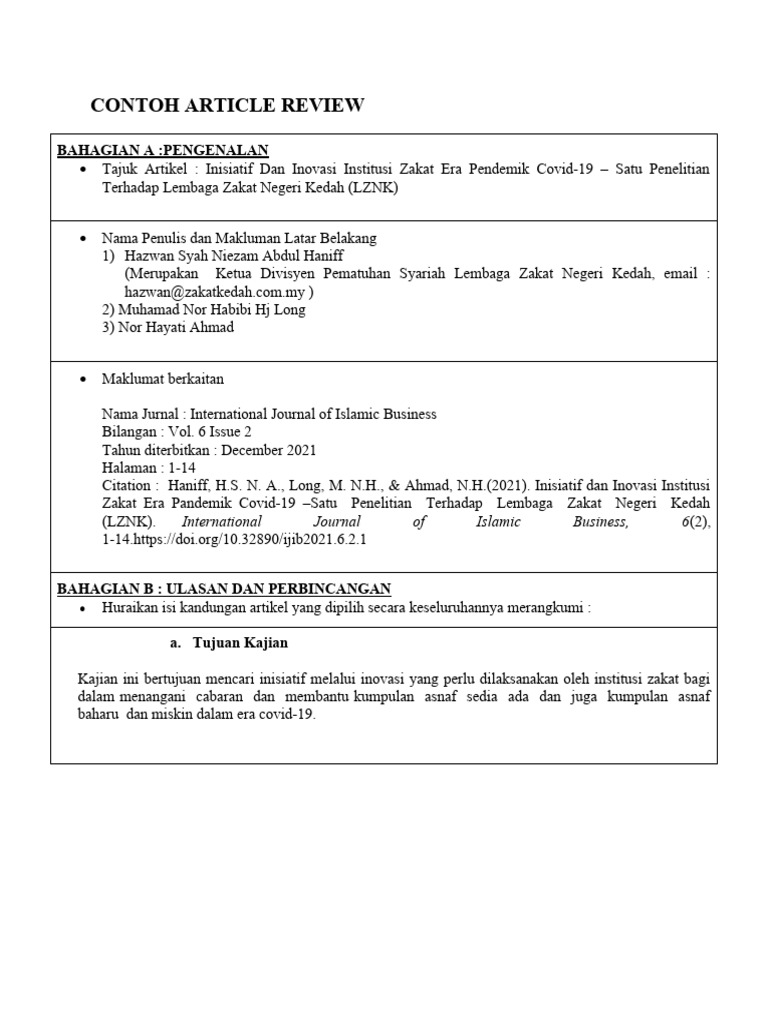 Contoh Article Review | PDF