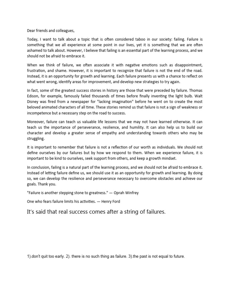 Speech Failure | PDF | Psychological Resilience | Mindset