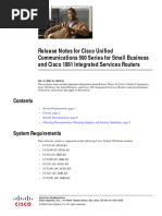 Release Notes For Cisco Unified Communications 500 Series For Small Business and Cisco 1861 Integrated Services Routers