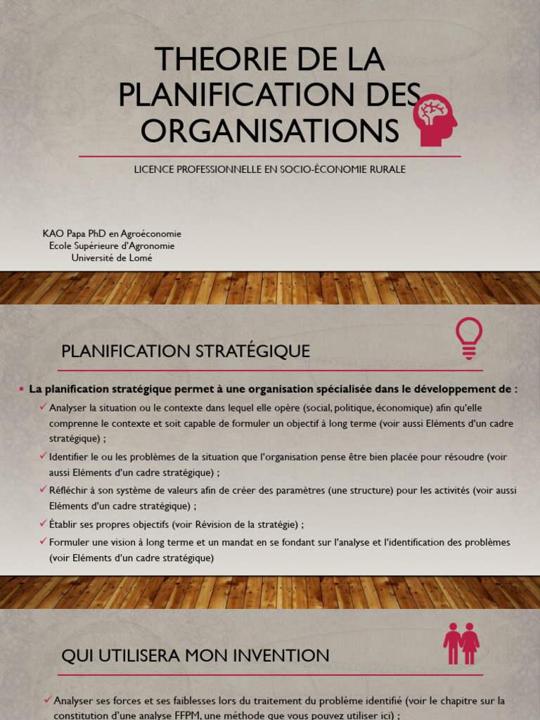Planification Stratégique des Organisations | PDF | Planification