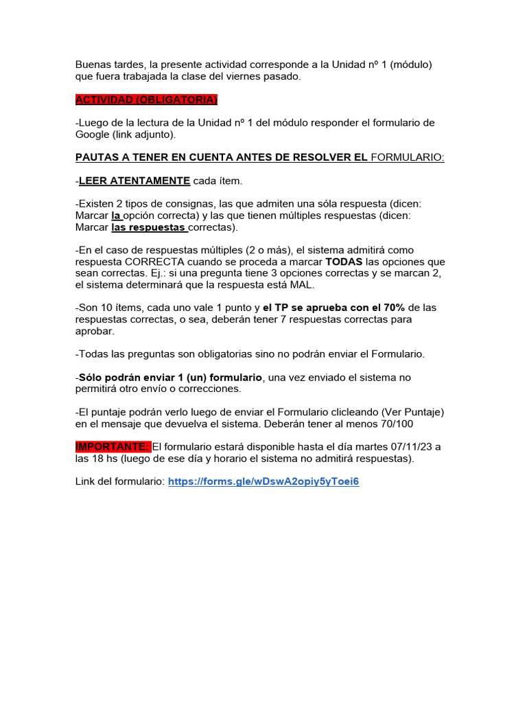 ACTIVIDAD UNIDAD 1 MODULO-FORM. GOOGLE | PDF
