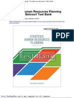 Strategic Human Resources Planning 7th Edition Belcourt Test Bank