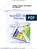 Nutrition and Diet Therapy 12th Edition Roth Solutions Manual