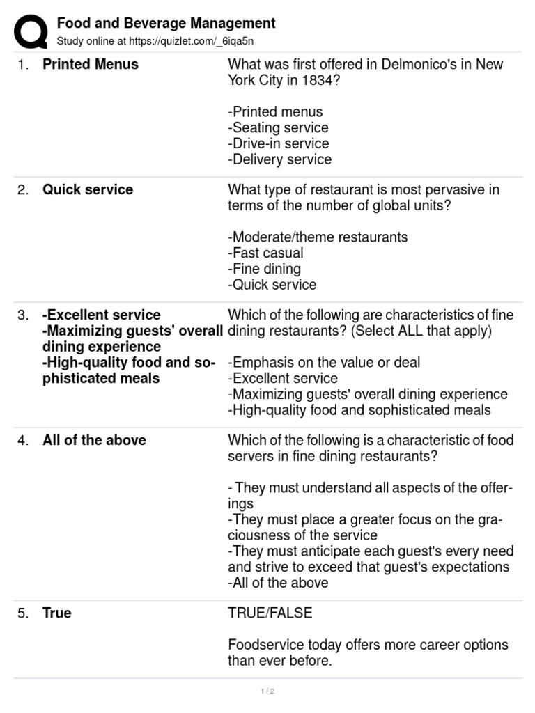Start | PDF | Restaurants | Foodservice