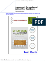 Strategic Management Concepts and Cases 1st Edition Dyer Test Bank